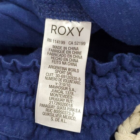 Roxy Women’s Linen Blend, Wide leg Navy Blue Pants, Size XL - Picture 7 of 8